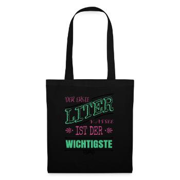bürohumor lustig kaffeeliebhaber baristia müde - Stoffbeutel - Schwarz - Vorne