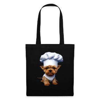 Chiot Restaurateur Chien Cuisine Yorkshire Terrier - Sac en tissu - noir - Devant