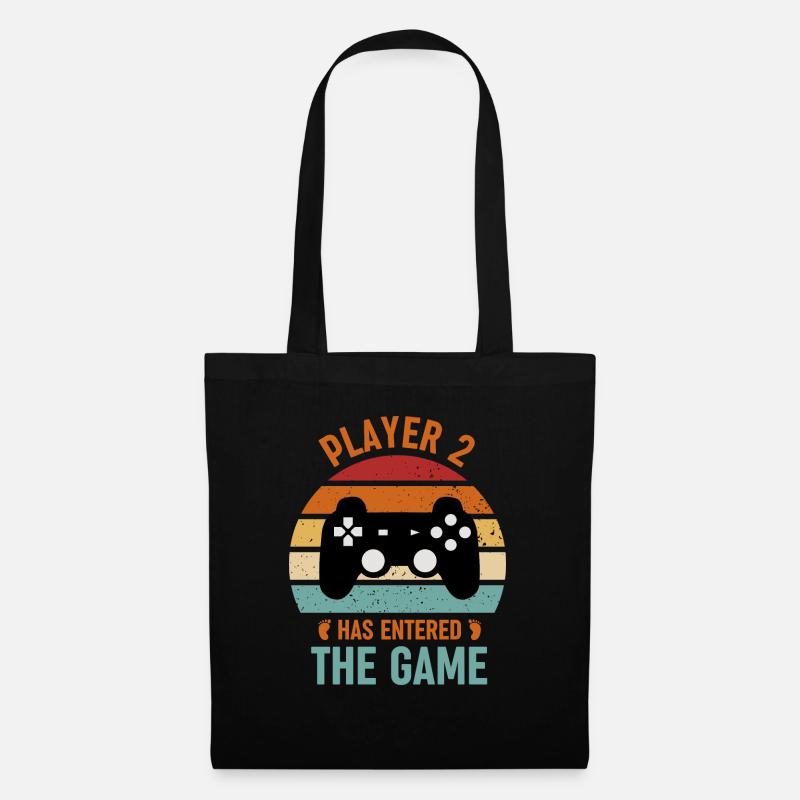 Player 2 entered the game. Geburt Spruch. - Stoffbeutel - Schwarz