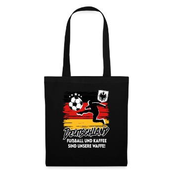 Fußball Deutschland Fussball Fan - Stoffbeutel - Schwarz - Vorne