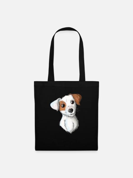 Jack Russell Pattern 7 - Stoffbeutel - Schwarz