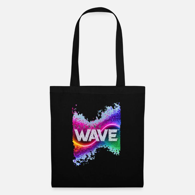 techno wave - Stoffbeutel - Schwarz