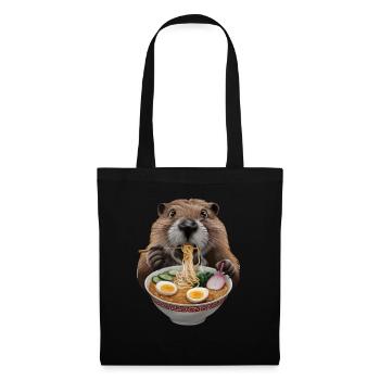 Biber Ramen - Stoffbeutel - Schwarz - Vorne