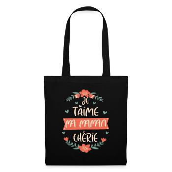 Idee cadeau Je t'aime ma petite maman chérie - Sac en tissu - noir - Devant