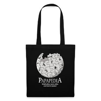 Papapedia wikpedia papa papa cadeau nouveau papa - Sac en tissu - noir - Devant
