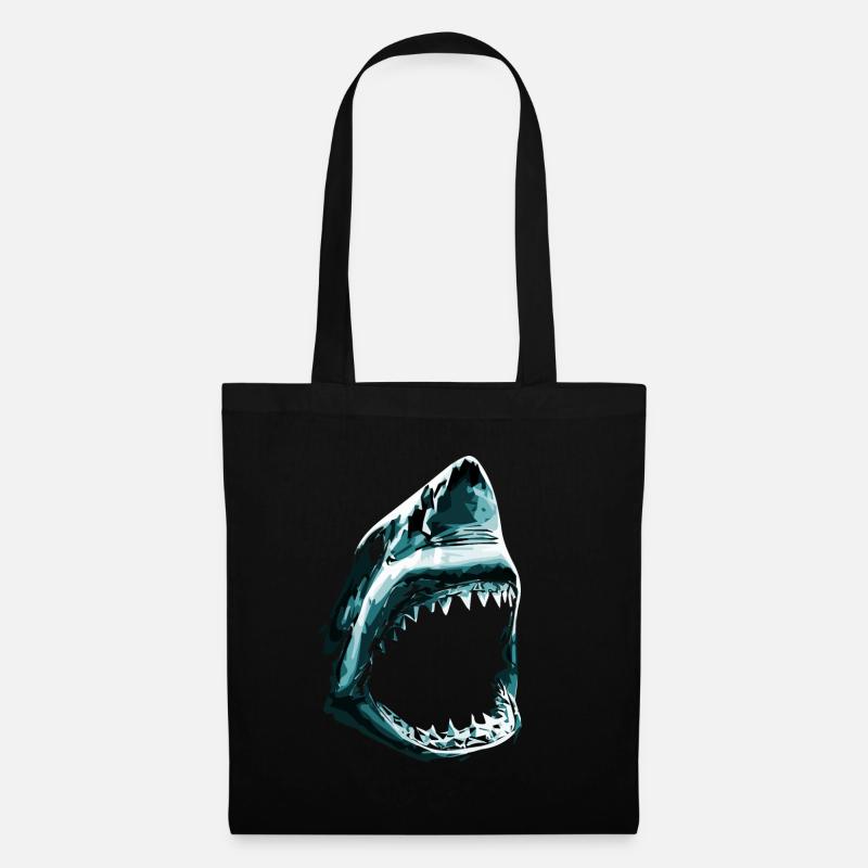 Requin à gueule ouverte - Sac en tissu - noir