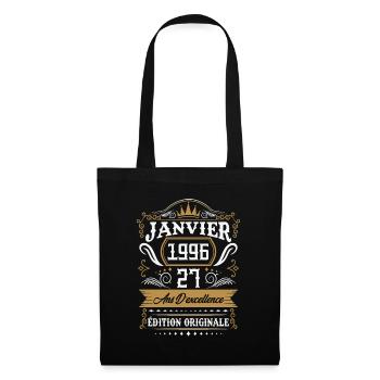 Janvier 1996 27 Ans Rétro Cadeau D'anniversaire - Sac en tissu - noir - Devant
