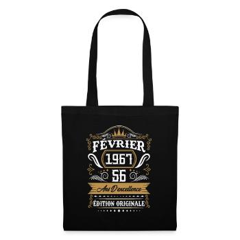 Février 1967 56 Ans Rétro Cadeau D'anniversaire - Sac en tissu - noir - Devant
