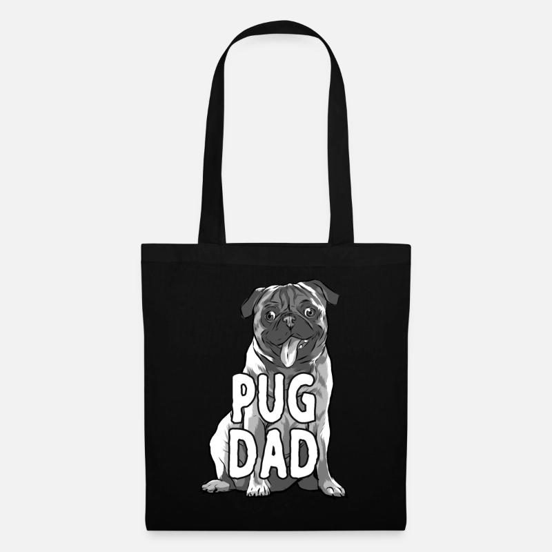 PUG DAD MOPS PAPA - Sac en tissu - noir