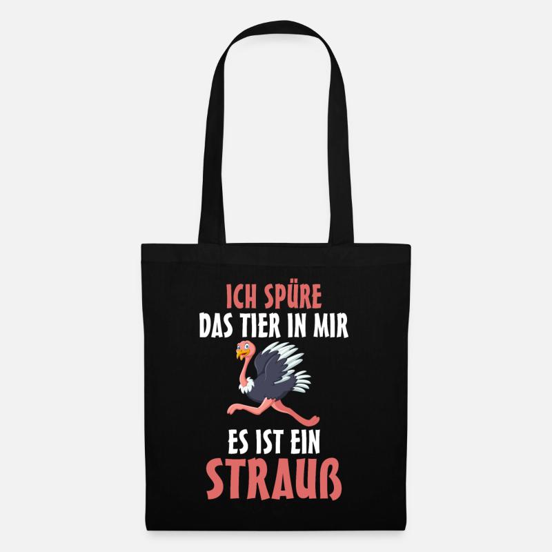 Strauß - Stoffbeutel - Schwarz