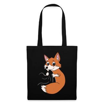 Süßer Fuchs Kinder - Stoffbeutel - Schwarz - Vorne