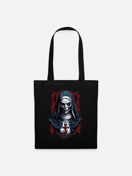 Nonne Horror Halloween gruselig - Stoffbeutel - Schwarz