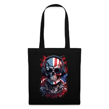 American Skull Flag Sunglasses Fashion - Tote Bag - black - Front