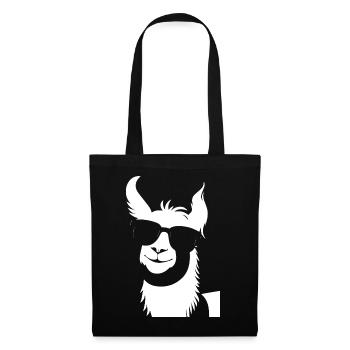 Funny Alpaca Wearing Sunglasses Cool Alpacas - Tote Bag - black - Front