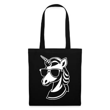 Licornes drôles portant des lunettes de soleil Licorne cool - Sac en tissu - noir - Devant