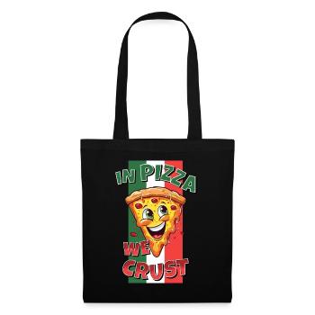 In Pizza We Crust Pizza Slice Face Laughs Funny - Tote Bag - black - Front