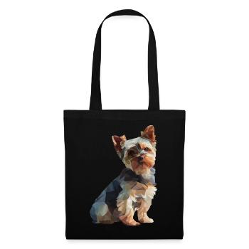 Yorkie Low Poly Art – élégant et moderne - Sac en tissu - noir - Devant