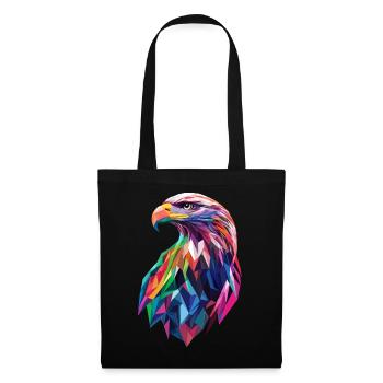 Eagle Head Low Poly Art Logo Design Colorful - Tote Bag - black - Front
