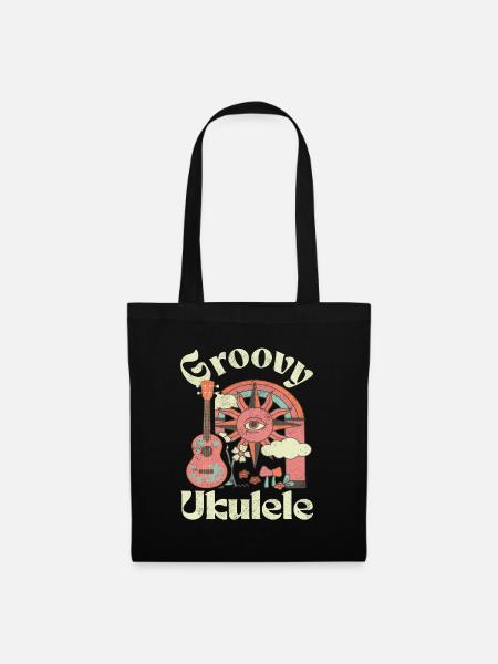 Groovy Ukulele - Stoffbeutel - Schwarz