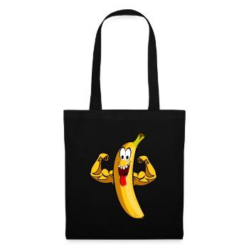 Régime frutarien à la banane fort pouvoir biceps - Sac en tissu - noir - Devant