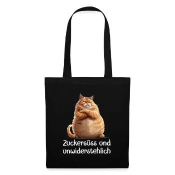 Katze Miezekatze Zuckersüss & Unwiderstehlich Miau - Stoffbeutel - Schwarz - Vorne