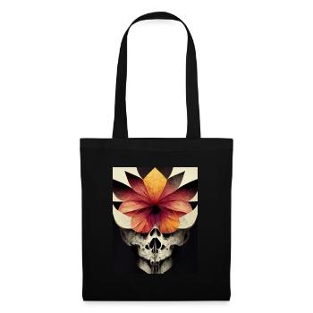 Totenkopf Bauhaus Vintage Stil v07 - Stoffbeutel - Schwarz - Vorne