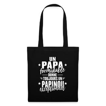 Papa Formidable Donne Un Papinou Exceptionnel - Sac en tissu - noir - Devant