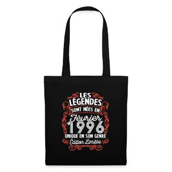 Vintage Flourish Cadeau Anniversaire Février 1996 - Sac en tissu - noir - Devant