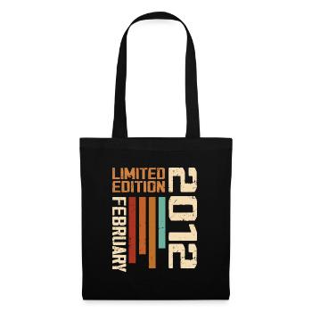 Born in February 2012 Retro 2012 Anniversary - Tote Bag - black - Front