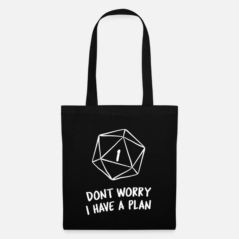 Rollenspiele Pen and Paper RPG Gaming Würfel D20 - Stoffbeutel - Schwarz