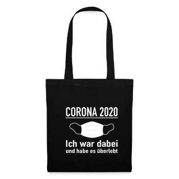 Corona Virus 2020 Ich war dabei habe es überlebt - Stoffbeutel - Schwarz - Vorne