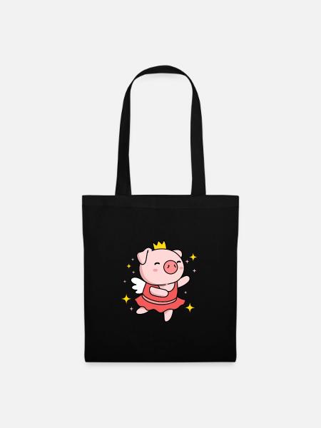 Cadeau de ballerine cochon pour ballerine - Sac en tissu - noir