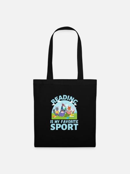la lecture est mon animal de sport préféré en lisant des livres - Sac en tissu - noir