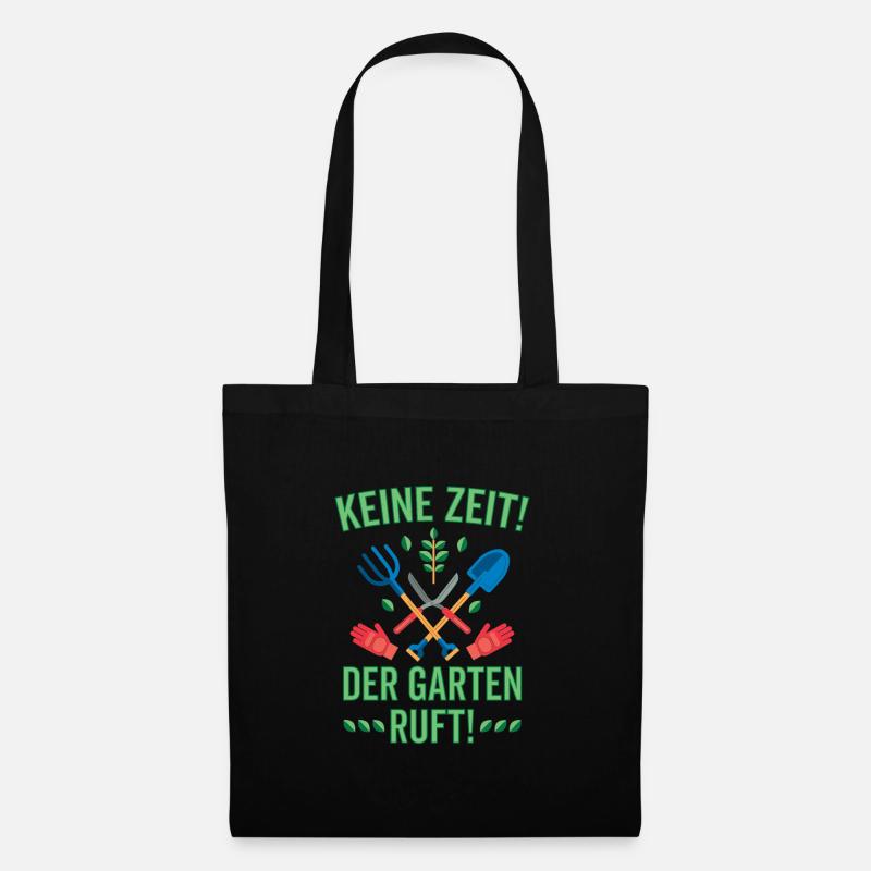 Keine Zeit der Garten ruft - Stoffbeutel - Schwarz