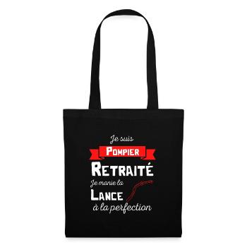 Je suis pompier retraité, cadeau humour retraite - Sac en tissu - noir - Devant