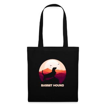 Basset Hound - Stoffbeutel - Schwarz - Vorne