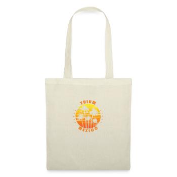 Retro Tulum Mexiko Souvenir Vintage Palme - Stoffbeutel - Natur - Vorne