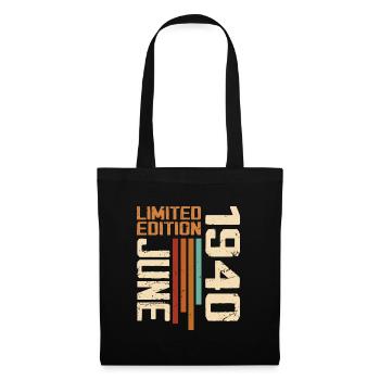 Juin 1940 Cadeau anniversaire Juin 1940 Rétro 1940 - Sac en tissu - noir - Devant