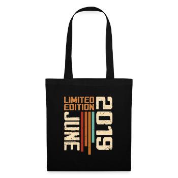 Juin 2019 Cadeau anniversaire Juin 2019 Rétro 2019 - Sac en tissu - noir - Devant