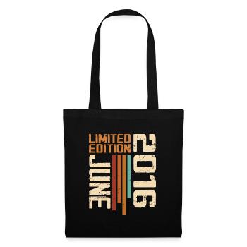 Juin 2016 Cadeau anniversaire Juin 2016 Rétro 2016 - Sac en tissu - noir - Devant
