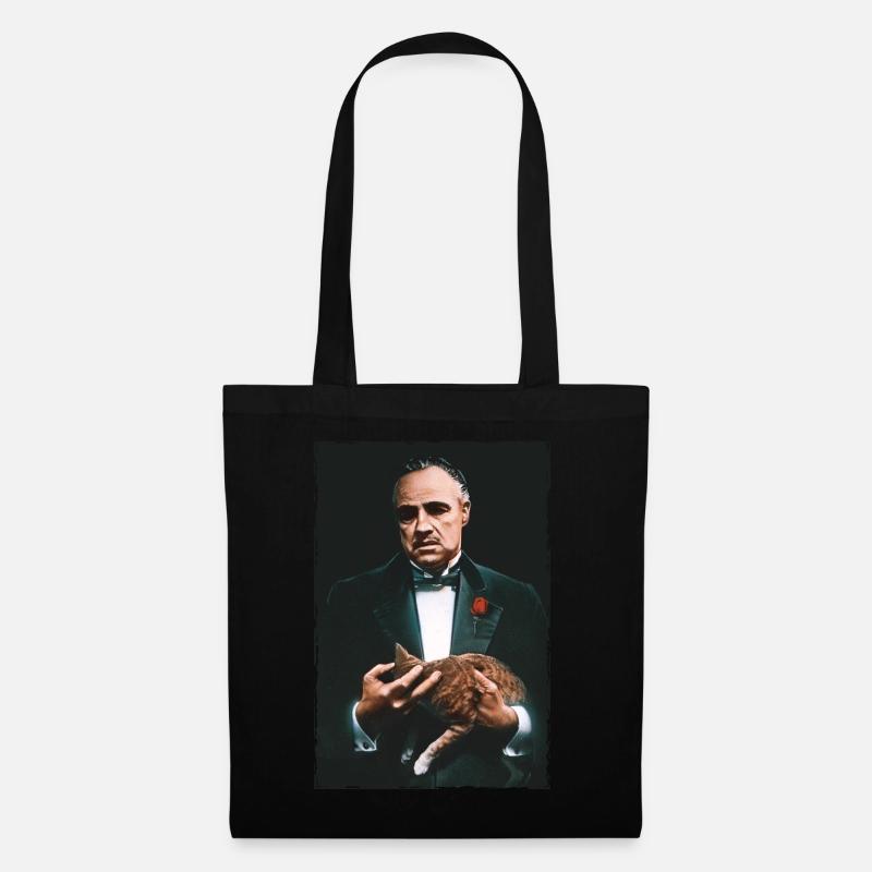 Der Pate The Godfather Don Corleone Mit Katze - Stoffbeutel - Schwarz