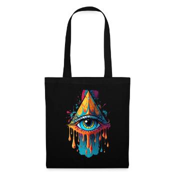 Illustration de l’œil qui voit tout - Sac en tissu - noir - Devant