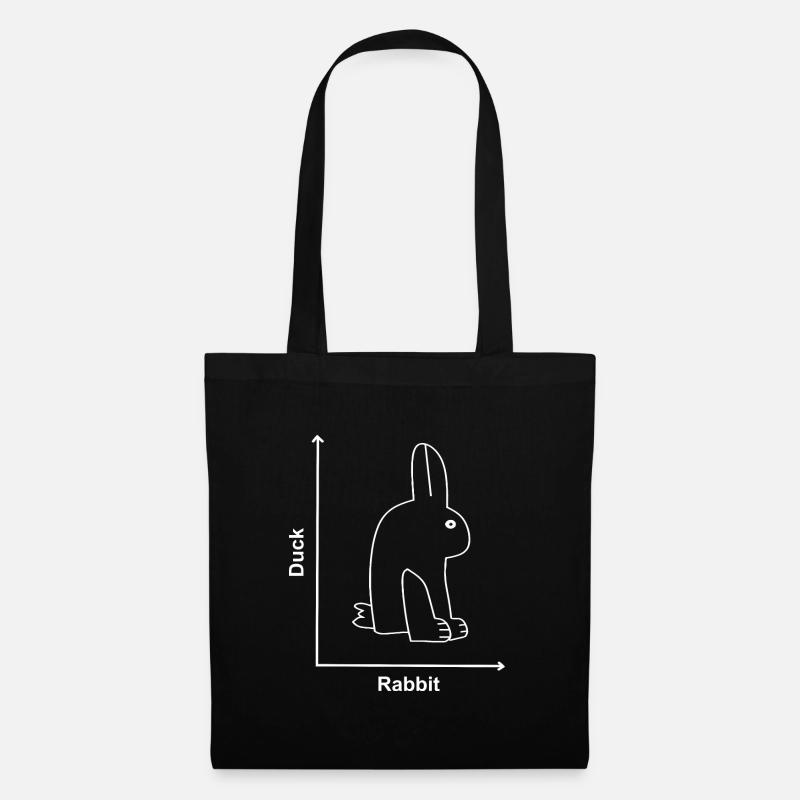Rabbit Duck Funny Animals - Tote Bag - black