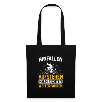 Radfahrer Bike Fahrrad - Stoffbeutel - Schwarz - Vorne
