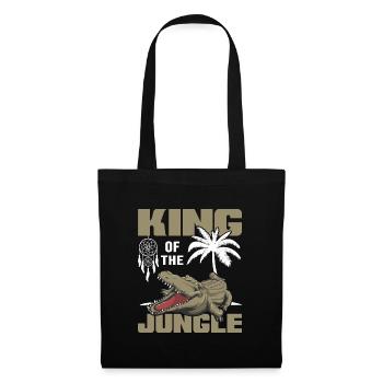 wild Kokosnuss urwald survival jungle Alligator - Stoffbeutel - Schwarz - Vorne