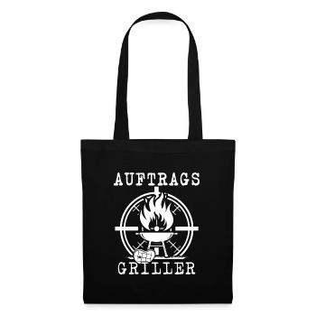 Grillen Auftragsgriller grillt BBQ Grillmaster - Stoffbeutel - Schwarz - Vorne