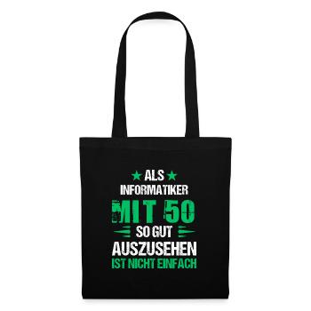 A 50 ans, beau informaticien - Sac en tissu - noir - Devant