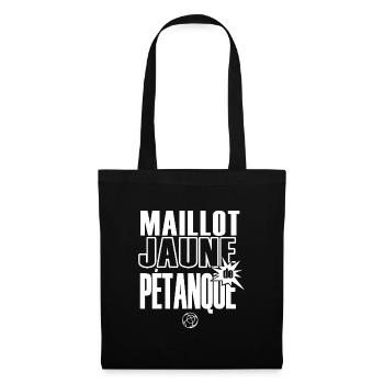 maillot jaune de petanque cadeau humour pétanque - Sac en tissu - noir - Devant
