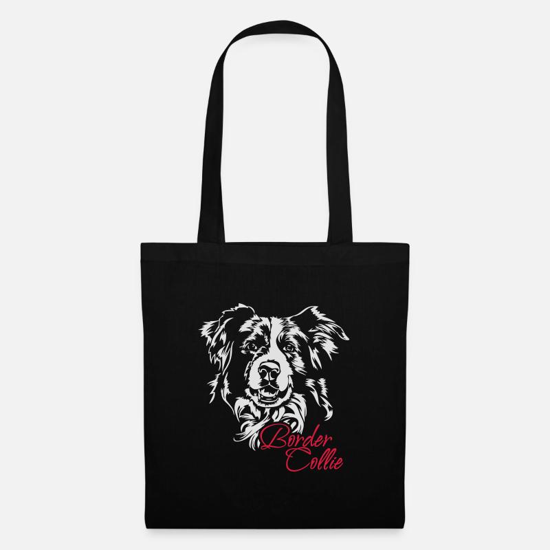 Border Collie - Stoffbeutel - Schwarz