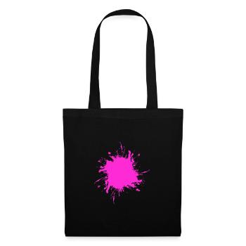 Tache de peinture éclaboussé de saleté rose sale - Sac en tissu - noir - Devant